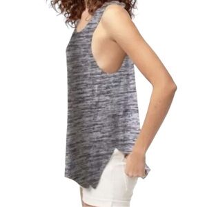 Aritzia Wilfred Free Long Side Slit Tank Top Grey Marbled Womens XS Racerback